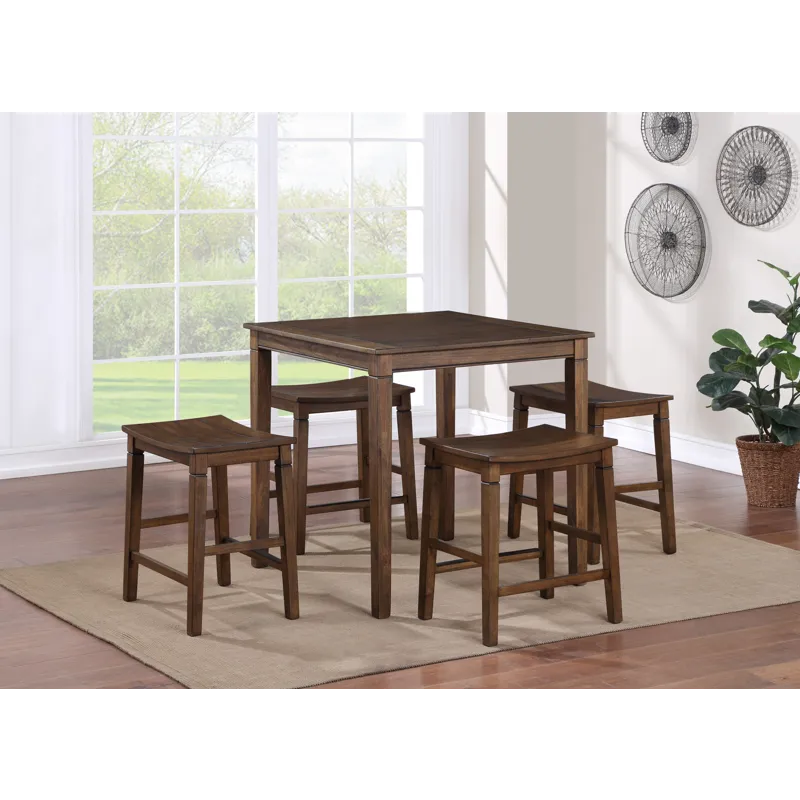 Westlake Brown 5pc Counter Dining Set