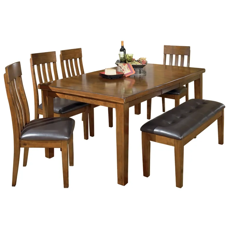 Ralene Dining Table and 4 Chairs and Bench