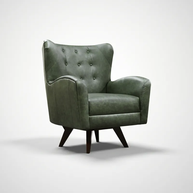 SoHo Living Harlow Leather Swivel Chair