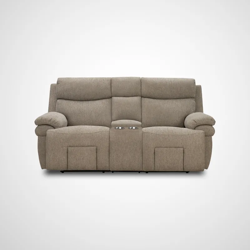 Main Street Triple Power Reclining Loveseat - Muslin