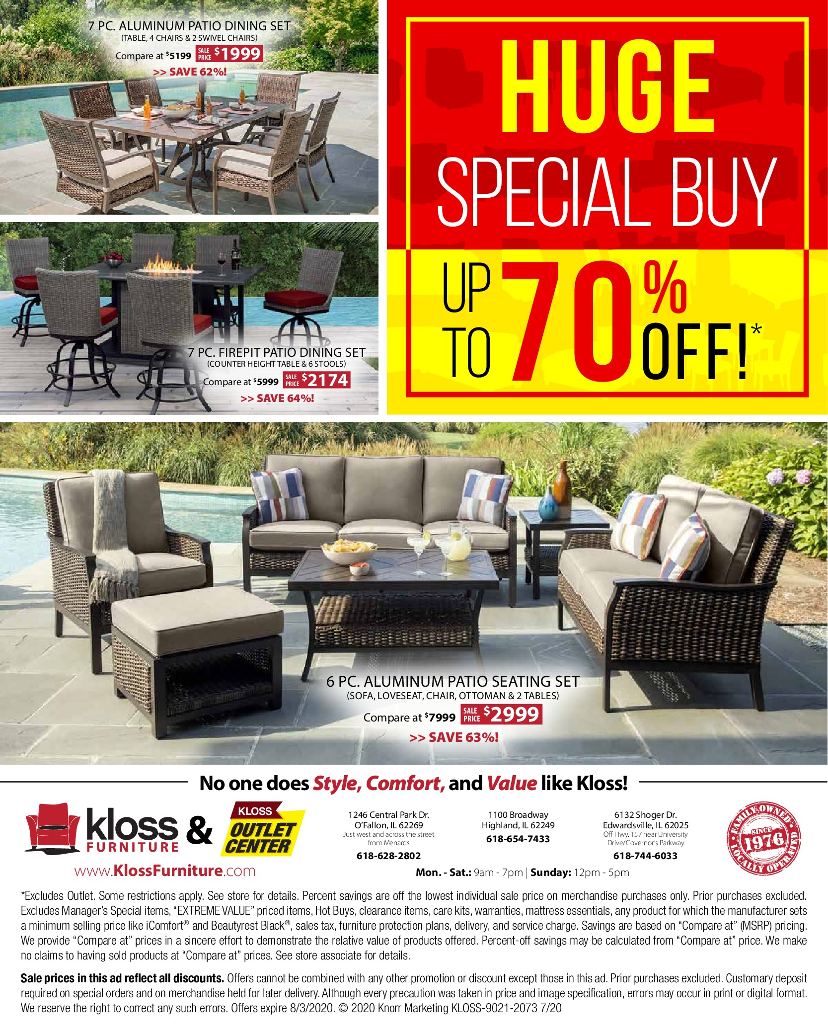 Huge Special Buy Kloss Furniture