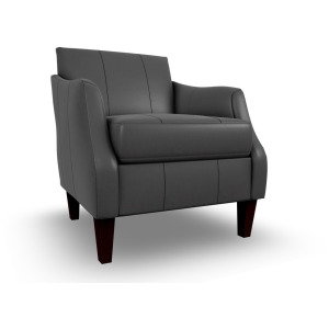 Ashelle Leather/Vinyl Stationary Chair - Espresso