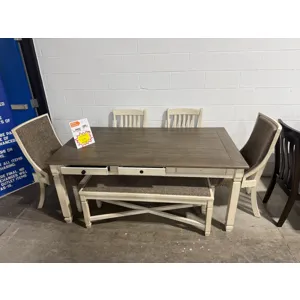 Dining Table with 4 Chairs and Bench
