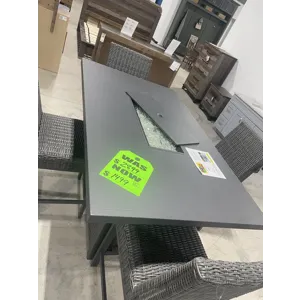 Counter Height Firepit Table with 4 Chairs