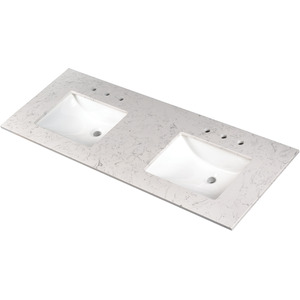 Carrara Sky 60" Double Sink Vanity