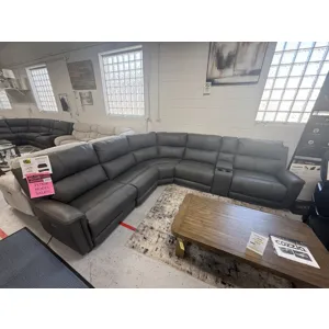 Dual Power 6-Piece Leather Sectional