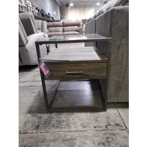 Glass-Top Side Table