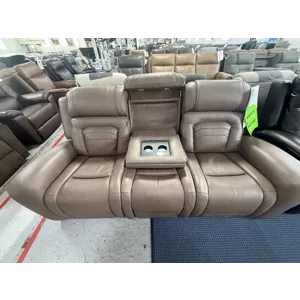 Dual Power Motion Sofa with Drop Down Console & Speakers