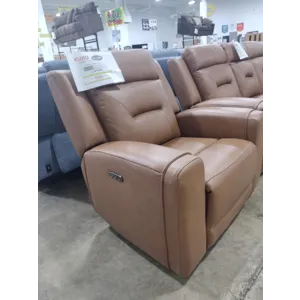 Dual Power Leather Recliner