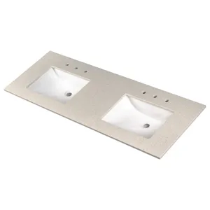 Iced White 60" Double Sink Vanity Top