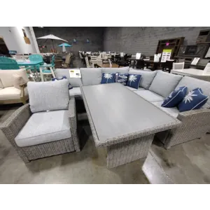 Outdoor 3-Piece Sectional with Armchair and Coffee Table