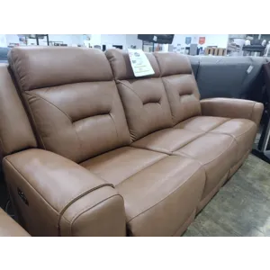 Dual Power Leather Reclining Sofa