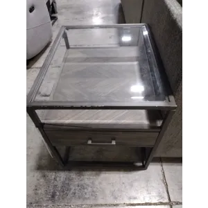 Glass-Top Side Table