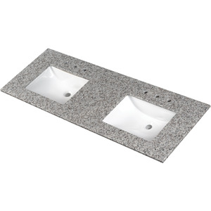 Argento Grigio 60" Double Sink Vanity Top