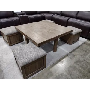 Coffee Table with Slide Out Ottoman Seating