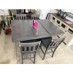 Counter Height Dining Table with Extension and 4 Chairs