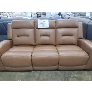 Dual Power Leather Reclining Sofa