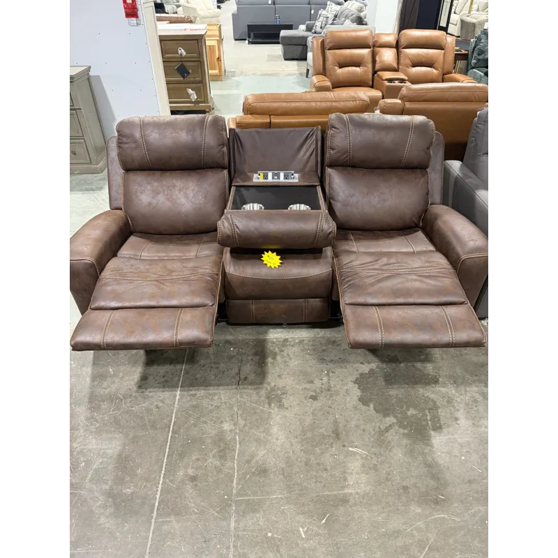 Manual Reclining Loveseat with Center Drop Down Console