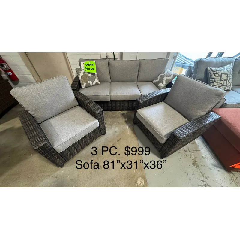Outdoor Sofa and 2 Arm Chairs