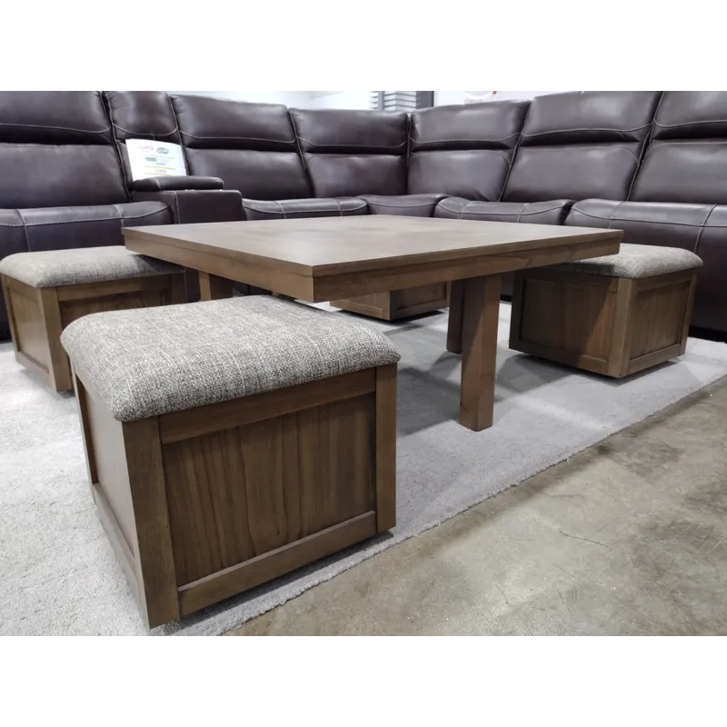 Coffee Table with Slide Out Ottoman Seating