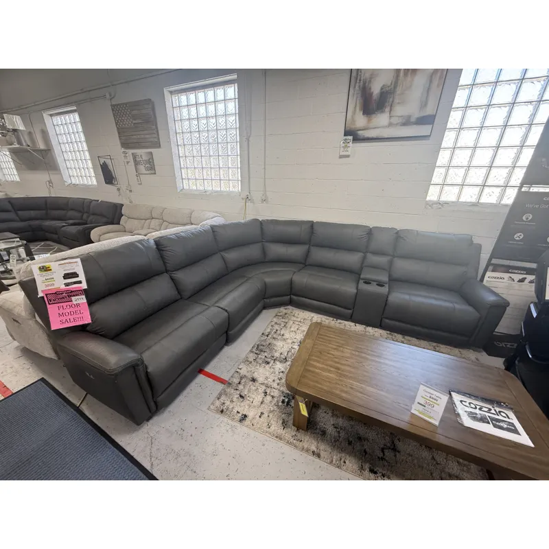Dual Power 6-Piece Leather Sectional
