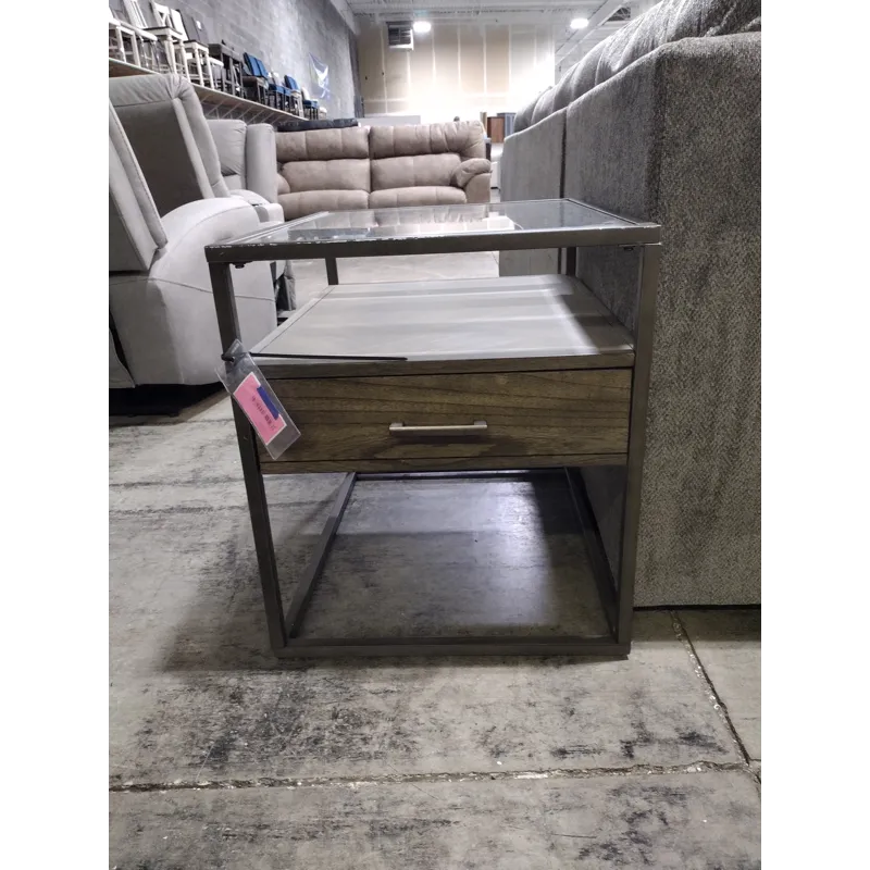 Glass-Top Side Table