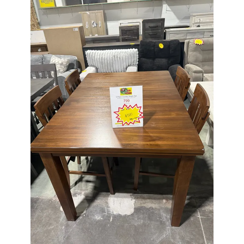 Counter Height Dining Table with 4 Chairs