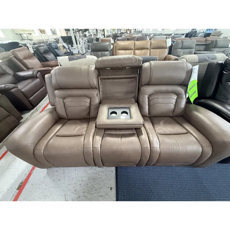 Dual Power Motion Sofa with Drop Down Console & Speakers