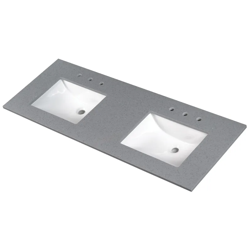 Sparkling Gray 60" Double Sink Vanity Top
