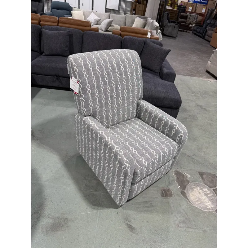 Custom Upholstered Swivel Pushback Chair
