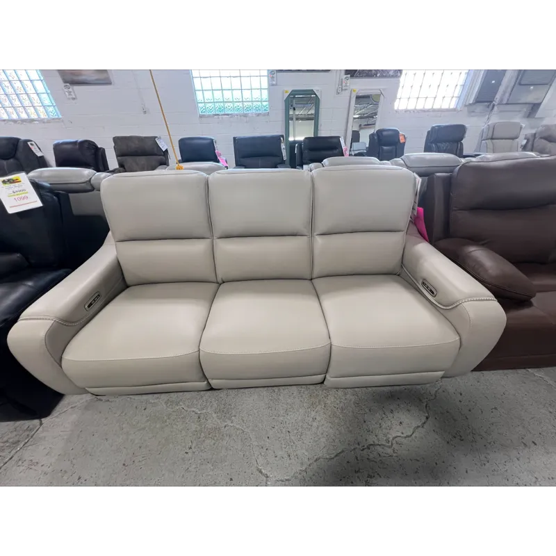 Dual Power Leather Zero Gravity Reclining Sofa