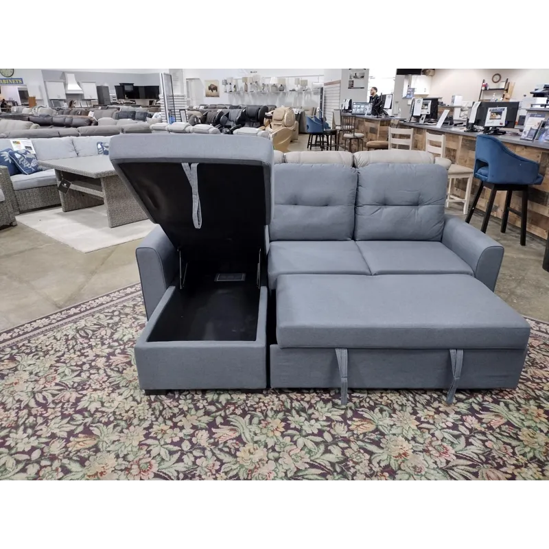 Contemporary Sleeper Sectional with Reversible Storage Chaise