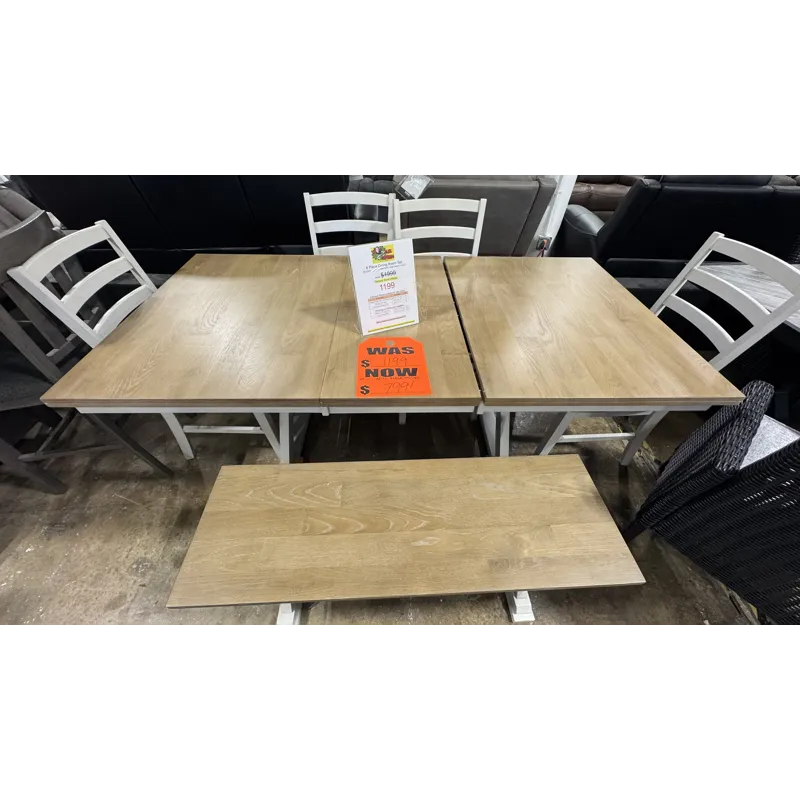 Dining Table with 4 Side Chairs and Bench