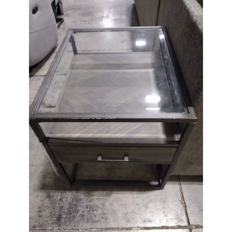 Glass-Top Side Table