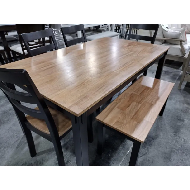 Counter Height Dinner Table with 4 Chairs and Bench