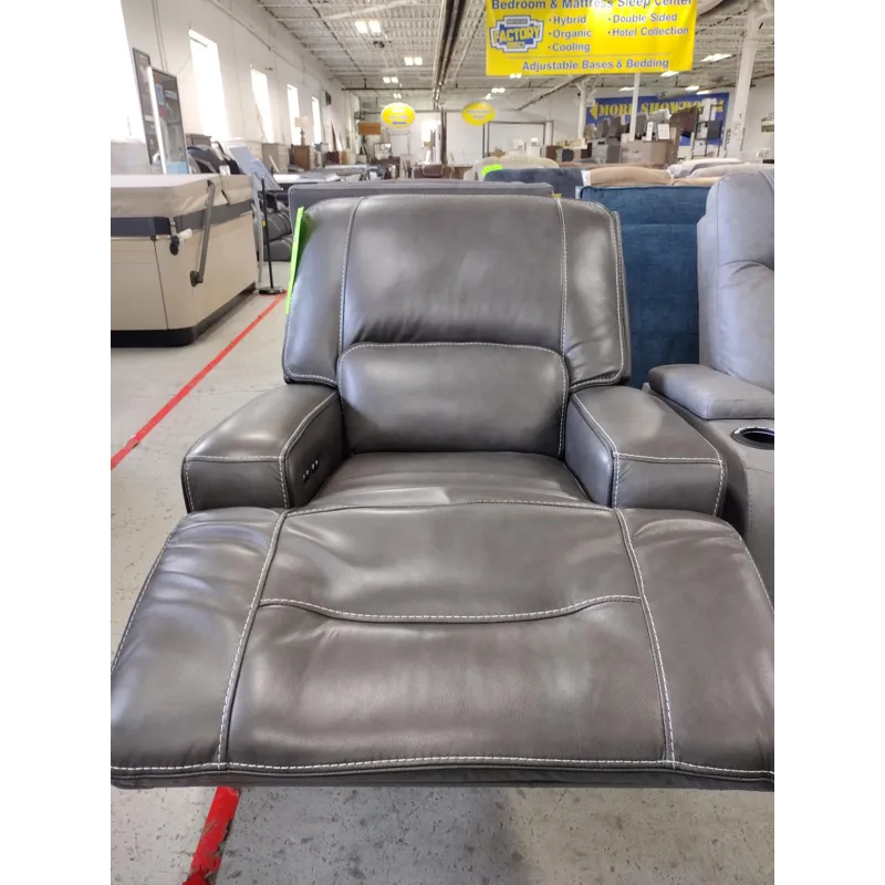 Dual Power Leather Recliner