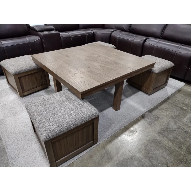 Coffee Table with Slide Out Ottoman Seating