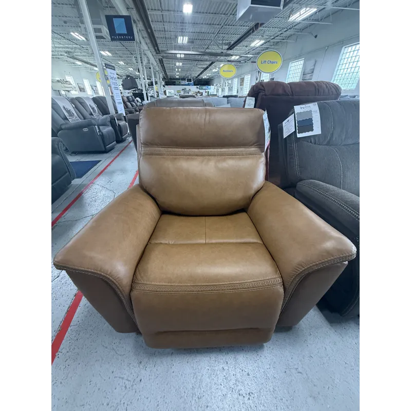 Triple Power Leather Swivel Recliner