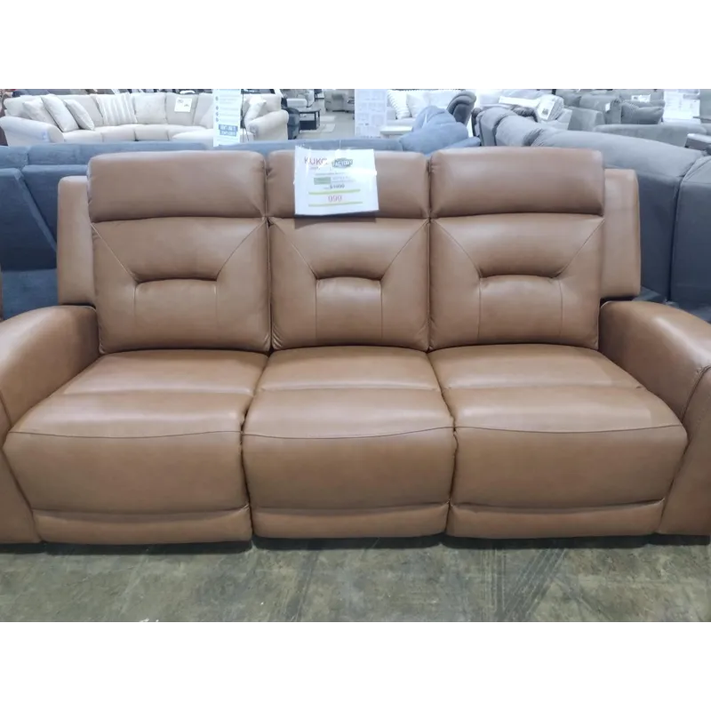Dual Power Leather Reclining Sofa
