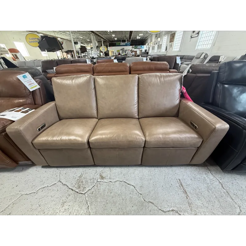 Dual Power Reclining Leather Flexsteel Sofa