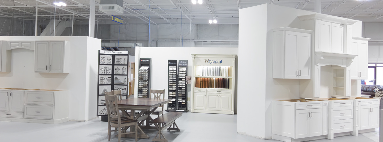 Kitchen cabinet displays in the NEFD showroom