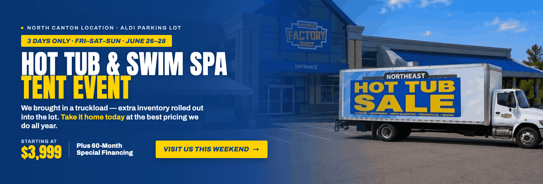 Hot Tub Tent Event Banner North Canton