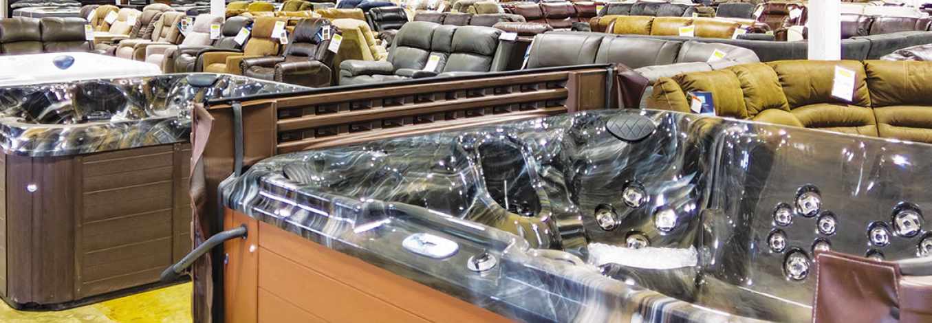 Hot tubs and spas on the NEFD showroom floor
