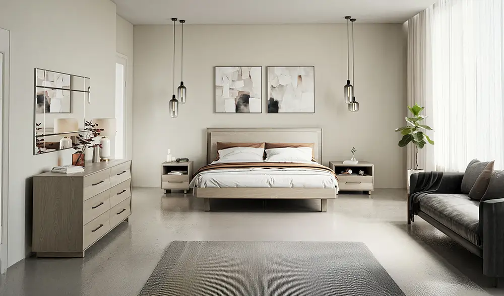 A furnished bedroom