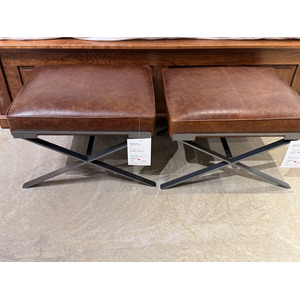 Leather Accent Ottoman