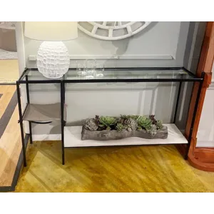 SLING CONSOLE W/GLASS TOP