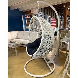 WHITE & & NAVY OUTDOOR SWING