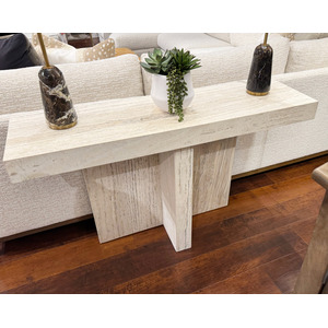 TRAVERTINE CONSOLE TABLE