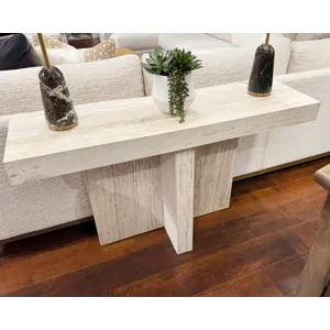 TRAVERTINE CONSOLE TABLE