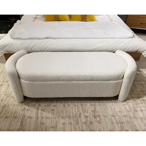 BOUCLE UPH. STORAGE BENCH